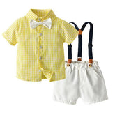Boy 4 PC Formal Party Wear Suit-Yellow